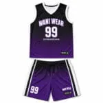 Wholesale purple custom basketball uniform front view