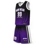 Wholesale purple custom basketball uniform front view