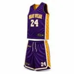 Custom basketball jersey and shorts with private label details