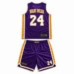 Custom basketball uniform set back view with player number