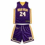 Custom purple basketball uniform set with jersey and shorts