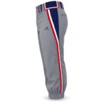Custom Grey Baseball Knickers with Team Color Stripes - Image 4