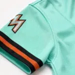 Breathable mint-green baseball jersey fabric
