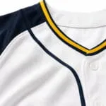 Close-up of breathable polyester fabric on custom baseball jersey