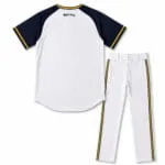 Back view of wholesale custom baseball uniform jersey and pants