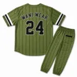 Personalized custom baseball uniform with player name and number 24