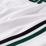Reinforced stitching and logo details on baseball uniformReinforced stitching and logo details on baseball uniform