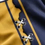 Custom baseball hoodie lace and fabric detail