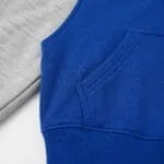 Custom baseball hoodie reinforced stitching detail