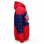 Custom baseball team hoodie side view with gradient pattern