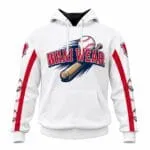 Custom sublimated baseball hoodie front view with team logo
