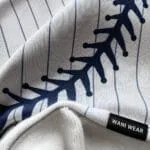 Soft fleece fabric close-up of a custom baseball hoodie