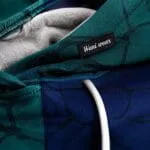 Fleece-lined custom baseball hoodie fabric quality close-up