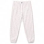 Custom white and red pinstripe baseball pants front view