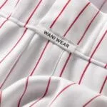 Premium fabric close-up of custom baseball pants