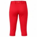 Red baseball pants with belt loops and back pocket