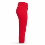 Red knee-length custom baseball pants side view