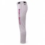 Custom baseball pants with vertical team branding side view