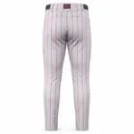 Grey and pink pinstripe baseball pants back view