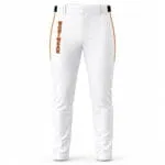 Custom white baseball pants manufacturer with orange piping