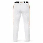 Custom team baseball pants back view with belt loops and pockets