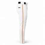 Wholesale custom baseball pants side view with orange piping