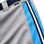 Grey performance fabric close-up on custom baseball pants