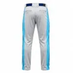 Grey baseball uniform pants with two back pockets