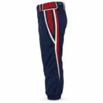 Custom navy baseball knickers with red side panels