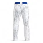 Custom baseball pants back view with pockets and navy waistband