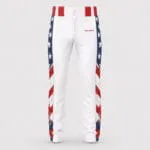 Custom sublimated baseball pants front view by Wani Wear
