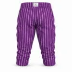Custom purple pinstripe baseball knickers back view