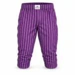 Custom purple pinstripe baseball knickers front view by WANI WEAR