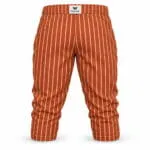 Custom orange pinstripe baseball knickers back view