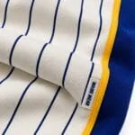 Custom baseball knickers pinstripe performance fabric close-up