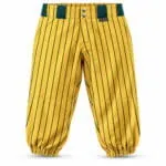 Premium custom baseball knickers in yellow pinstripe design