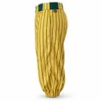 Yellow and green pinstripe baseball knickers side view