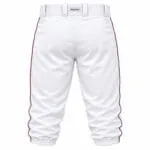 Wholesale white baseball knickers for teams back view