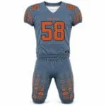 Custom American Football Uniform blue and orange front view
