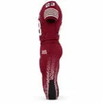 Burgundy custom American football uniform side view