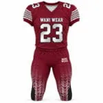 Custom burgundy American Football Uniform front view