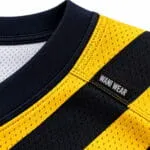 Reinforced stitching and private label football jersey