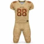 Tan custom American football uniform jersey and pants