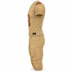 Side view of tan custom American football jersey and pants