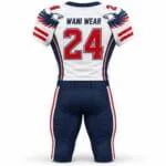 Custom American football uniform back with player number