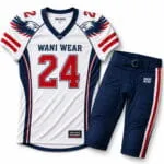 Custom American football uniform jersey and pants by Wani Wear