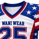 Custom American football jersey fabric with stars-and-stripes design