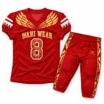Front view of custom American football uniform by Wani Wear