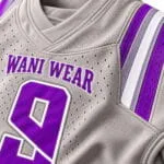 Breathable mesh fabric on custom American football jersey