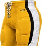 Custom padded football pants fabric, mesh and reinforced stitching detail